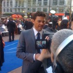 Karl Urban on the blue 'red carpet'