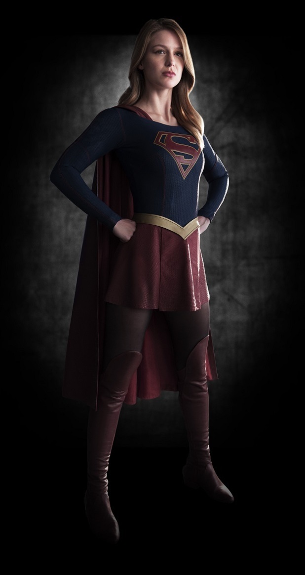 Melissa Benoist in her Supergirl costume