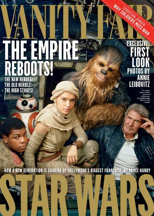 Han, Chewie, Rey, Finn and BB-8.