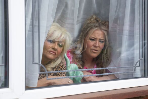 Peggy (Camille Coduri) and Shannon (Harriet Webb)