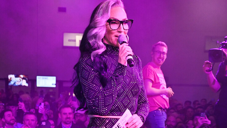 World of Wonder Productions / Getty Images – Michelle Visage takes to stage to announce the cast for UK vs The World: Season 2