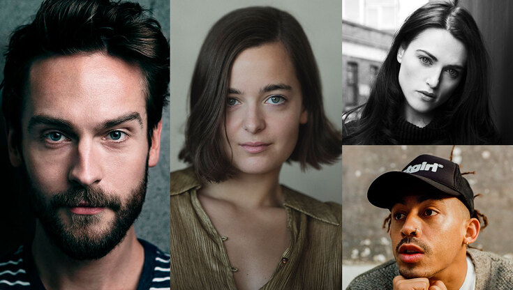 (L:R & picture credits) Celine Buckens, © Phil Sharp | Tom Mison, © Coty Tarr | Jordan Stevens, © Charlie J Doherty | Katie McGrath, © Jessie Craig